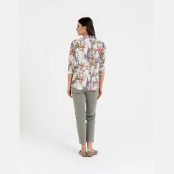 KOSZULA DAMSKA, kwiaty, kołnierz, guziki 100% WISKOZA, OVERSIZE MORAJ